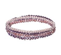 PATIKIL Bohemian Stackable Bead Bracelets 4mm Multi-Layer Crystal Beads Stretch Bracelet Set for Women Wristbands Jewelry Costume Gifts, Purple
