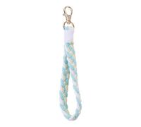 PATIKIL Boho Macrame Keychain, Handmade Wristlet Bracelet Keychain Keyring Holder Key Wrist Lanyard for Women Girls, Light Blue Yellow