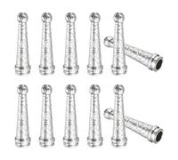 PATIKIL Bolo Tie Tips, 12Pcs 1.2 Inch Long Alloy Bolo Tie Supplies Replacement Cord End Caps 4.8mm Diameter for DIY Crafts Clothes Decor Jewelry Findings, Baroque Style, Light Silver