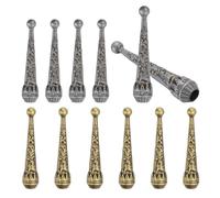 PATIKIL Bolo Tie Tips, 12Pcs 2 Inch Long Alloy Bolo Tie Supplies Replacement Cord End Caps 5mm Diameter for DIY Crafts Clothes Decor, Vintage Silver/Bronze