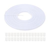PATIKIL Boning for Sewing, 15 Yard 5mm Wide Polyester Sew-Through Low Density Corset Boning with 60 Pcs End Caps for Corset Wedding Dress Hat Cap DIY, White
