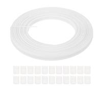 PATIKIL Boning for Sewing, 15 Yard 8mm Wide Polyester Sew-Through High Density Corset Boning with 60 Pcs End Caps for Corset Wedding Dress Hat Cap DIY, Beige