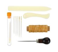 PATIKIL Bookbinding Kit, 11 Pieces Bookbinding Supplies Hand Book Binding Tool with Bone Folder Paper Creaser Waxed Thread Awl Large-Eye Needles