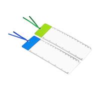 PATIKIL Bookmark Magnifier with Ruler, 2 Pack 3X Magnifying Sheet Page Magnifier Lens for Low Vision People Reading Book Magazine Newspaper, 2 Color