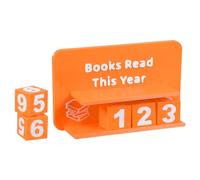 PATIKIL Books Read This Year Tracker, 3D Reading Challenge Counter Sign Library Bookshelf Decor Reading Challenge Number Up to 999 Books Gift for Reader Book Teachers, Orange