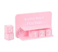 PATIKIL Books Read This Year Tracker, 3D Reading Challenge Counter Sign Library Bookshelf Decor Reading Challenge Number Up to 999 Books Gift for Reader Book Lovers Teachers, Pink