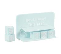 PATIKIL Books Read This Year Tracker, 3D Reading Challenge Counter Sign Library Bookshelf Decor Reading Challenge Number Up to 999 Books Gift for Reader Book Lovers Teachers, Sky Blue