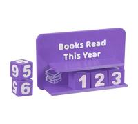 PATIKIL Books Read This Year Tracker, 3D Reading Challenge Counter Sign Library Bookshelf Decor Reading Challenge Number Up to 999 Books Gift for Reader Book Lovers Teachers, Purple