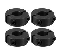 PATIKIL Bore 12mm Double Split Shaft Collar Locking Collar Clamp Style 4Pcs | 28mm OD 11mm Thick,45#Carbon Steel,with Set Screw,for Machine Tools Industry,Black