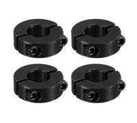 PATIKIL Bore 15mm Double Split Shaft Collar 35mm OD 12mm Thickness, 4 Pack 45#Carbon Steel Locking Collar Clamp Style with Set Screw for Machine Tools Industry, Black