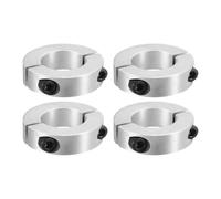 PATIKIL Bore 25mm Double Split Shaft Collar 45mm OD 12mm Thickness, 4 Pack Aluminum Alloy Locking Collar Clamp Style with Set Screw for Machine Tools Industry, Silver