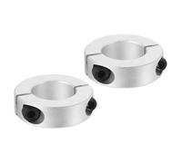 PATIKIL Bore 28mm Double Split Shaft Collar 50mm OD 15mm Thickness, 2 Pack Aluminum Alloy Locking Collar Clamp Style with Set Screw for Machine Tools Industry, Silver