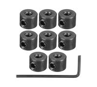 PATIKIL Bore 3 mm Shaft Collar 10 mm OD 8 mm Thickness, 8 Pack Carbon Steel Landing Gear Stopper Wheel Collar with Set Screw & Wrench for Machine Tool Industry, Black