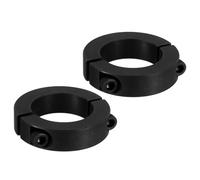 PATIKIL Bore 38mm Double Split Shaft Collar 60mm OD 15mm Thickness, 2 Pack 45#Carbon Steel Locking Collar Clamp Style with Set Screw for Machine Tools Industry, Black