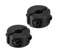 PATIKIL Bore 5mm Double Split Shaft Collar 16mm OD 9mm Thickness, 2 Pack 45#Carbon Steel Locking Collar Clamp Style with Set Screw for Machine Tools Industry, Black