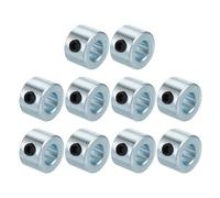 PATIKIL Bore 6 mm Shaft Collar 12 mm OD 8 mm Thickness, 10 Pack Carbon Steel Zinc Plated Landing Gear Stopper Wheel Collar with M4 Set Screw for Machine Tools Industry, Silver