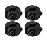 PATIKIL Bore 6mm Double Split Shaft Collar 16mm OD 9mm Thickness, 4 Pack 45#Carbon Steel Locking Collar Clamp Style with Set Screw for Machine Tools Industry, Black