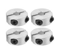 PATIKIL Bore 6mm Double Split Shaft Collar 20mm OD 8mm Thickness, 4 Pack Aluminum Alloy Locking Collar Clamp Style with Set Screw for Machine Tools Industry, Silver