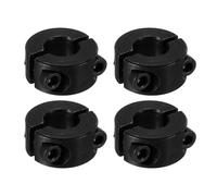 PATIKIL Bore 8mm Double Split Shaft Collar 18mm OD 9mm Thickness, 4 Pack 45#Carbon Steel Locking Collar Clamp Style with Set Screw for Machine Tools Industry, Black