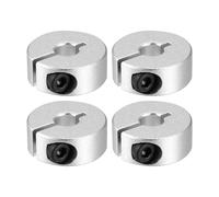 PATIKIL Bore 8mm Single Split Shaft Collar 25mm OD 8mm Thickness, 4 Pack Aluminum Alloy Locking Collar Clamp Style with Set Screw for Machine Tools Industry, Silver