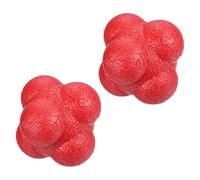 PATIKIL Bounce Reaction Balls, 2 Pack Coordination Ball Agility & Speed Reflex Training Game Sports Ball TPR High Difficulty for Baseball Soccer Softball Basketball, Red