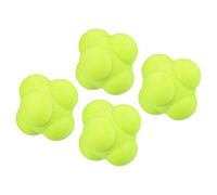 PATIKIL Bounce Reaction Balls, 4 Pack Coordination Ball Agility & Speed Reflex Training Game Sports Ball TPR High Difficulty for Baseball Soccer Softball Basketball, Yellow