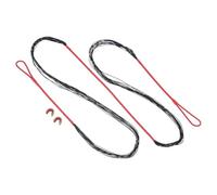 PATIKIL Bow String Replacement, 12 Strands Recurve Bowstring with Nock Point for AMO 64" Traditional Recurve Bow, Red-Black