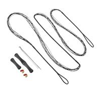 PATIKIL Bow String Replacement with 2 Nock Points Bowstring Finger Guards for AMO 60", 12 Strands Traditional Recurve Bowstring, Black