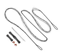 PATIKIL Bow String Replacement with 2 Nock Points Bowstring Finger Guards for AMO 62", 12 Strands Traditional Recurve Bowstring, Black