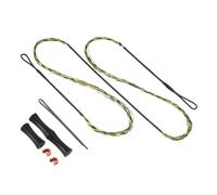PATIKIL Bow String Replacement with 2 Pcs Brass Nocks 1 Set of Silicone Finger Tab for AMO 64", 12 Strands Traditional Long Bow Recurve Bow String, Yellow-Black