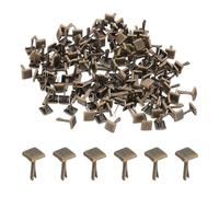 PATIKIL Brads Paper Fasteners, 200 Pcs Mini Metal Square Pastel Brads Round Head Fastener Split Pins for Art Craft Scrapbooking DIY Supplies, Bronze, 0.2"x0.2"