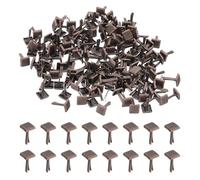 PATIKIL Brads Paper Fasteners, 300 Pcs Mini Metal Square Pastel Brads Round Head Fastener Split Pins for Art Craft Scrapbooking DIY Supplies, Red Bronze, 0.2"x0.2"