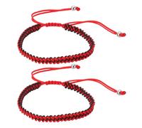 PATIKIL Braided Bracelet, Men Women Tibetan String Rope Bracelet Handmade Lucky Prayer Protection Adjustable Size for Gifts Anniversary Family, Black Red