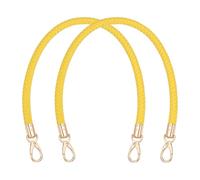 PATIKIL Braided Purse Straps 40cm / 15.7", 2 Pack PU Leather Handbag Handles Replacement with Gold Buckle for DIY Purse Handbag Tote Making Accessories, Yellow