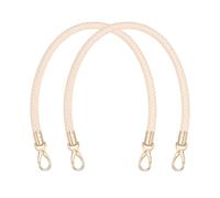 PATIKIL Braided Purse Straps 40cm / 15.7", 2 Pack PU Leather Handbag Handles Replacement with Gold Buckle for DIY Purse Handbag Tote Making Accessories, Cream