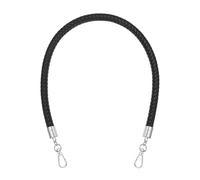 PATIKIL Braided Purse Straps 52cm / 20", PU Leather Handbag Handles Replacement with Silver Buckle for DIY Purse Handbag Tote Making Accessories, Black