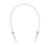 PATIKIL Braided Purse Straps 52cm / 20", PU Leather Handbag Handles Replacement with Silver Buckle for DIY Purse Handbag Tote Making Accessories, White