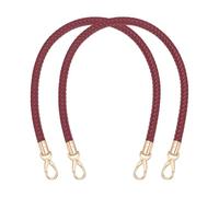 PATIKIL Braided Purse Straps 60cm / 23.6", 2 Pack PU Leather Handbag Handles Replacement with Gold Buckle for DIY Purse Handbag Tote Making Accessories, Deep Red