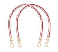 PATIKIL Braided Purse Straps 60cm / 23.6", 2 Pack PU Leather Handbag Handles Replacement with Gold Buckle for DIY Purse Handbag Tote Making Accessories, Red-White