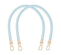 PATIKIL Braided Purse Straps 60cm / 23.6", 2 Pack PU Leather Handbag Handles Replacement with Gold Buckle for DIY Purse Handbag Tote Making Accessories, Sky Blue-White
