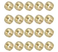 PATIKIL Brass 10mm Compression Sleeve Ferrules, 60 Pcs Compression Fittings Assortment Kit for Tube Air Lines
