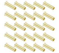 PATIKIL Brass Compression Insert, 25 Pcs 6mm OD x 4mm ID Tube Insert Tube Support Compression Fitting Assortment Kit for Water Oil Air Pipe