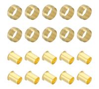 PATIKIL Brass Compression Sleeves Ferrules, 20 Pack 14mm ID x 14mm OD Hose Tube Brass Ferrule Brass Compression Insert Fitting Assortment Kit for Air Water Gas Pipe