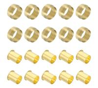 PATIKIL Brass Compression Sleeves Ferrules, 20 Pack, 16mm ID x 16mm OD Hose Tube Fitting Kit for Air Water Gas Pipe