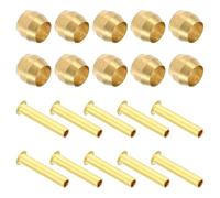 PATIKIL Brass Compression Sleeves Ferrules, 80 Pack 4mm ID x 3mm OD Hose Tube Brass Ferrule Brass Compression Insert Fitting Assortment Kit for Air Water Gas Pipe