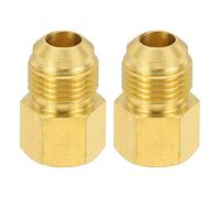 PATIKIL Brass Flare Tube Fitting Coupling, 2pcs 3/8" Male Flare x 1/4" Female NPT Thread Brass Pipe Fitting Union Connector Adapter Coupler Reducer for Propane, Fuel, Oil, Gas System