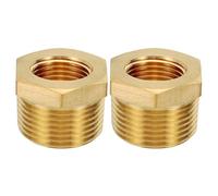 PATIKIL Brass Hex Bushing, 2Pcs 3/8" NPT Female x 3/4" NPT Male Thread Brass Pipe Fittings Reducer Tubing Adapter Connector Hose Reducing for Water, Air, Oil, Gas Line