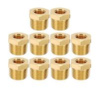 PATIKIL Brass Hex Bushing, 5Pcs 1/4" NPT Female x 1/2" NPT Male Thread Brass Pipe Fittings Reducer Tubing Adapter Connector Hose Reducing for Water, Air, Oil, Gas Line