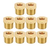 PATIKIL Brass Hex Bushing, 5Pcs 1/8" NPT Female x 3/8" NPT Male Thread Brass Pipe Fittings Reducer Tubing Adapter Connector Hose Reducing for Water, Air, Oil, Gas Line