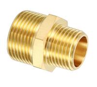 PATIKIL Brass Pipe Fitting Adapter, 1/2" NPT Male Thread x 3/4" G Male Thread Brass Reducer Hex Tubing Hose Connector Adaptor with Washer for Plumbing Water Line